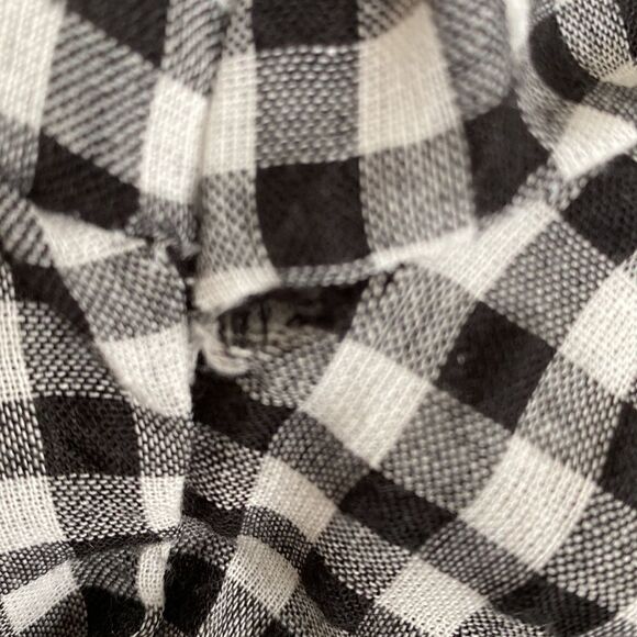 Love Culture Black and White Checked Buttoned Down Oversized Long Top - Picture 7 of 7